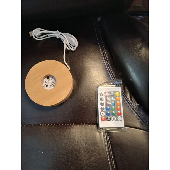 8.3" Angel Dog Garden Statue with Light Base & Remote Inside Outside - Picture 11 of 11